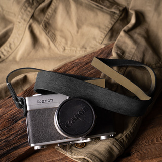 Full Leather Camera Neck Strap 000 Tapered (Cura Split Rings)